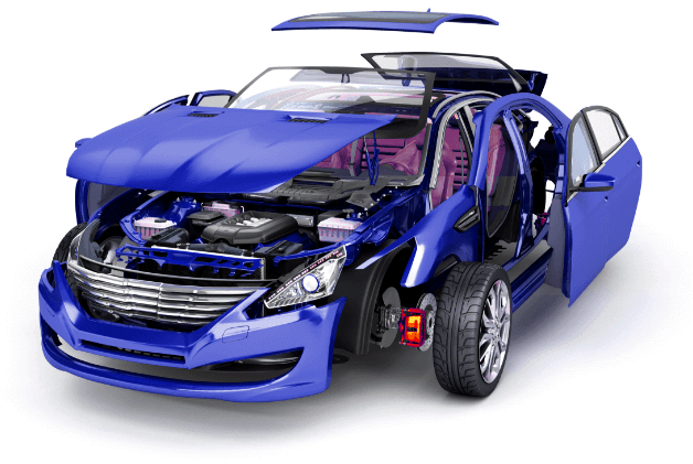 blue car